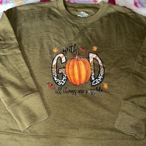 With God all things are possible! I love this sweater, perfect for fall!